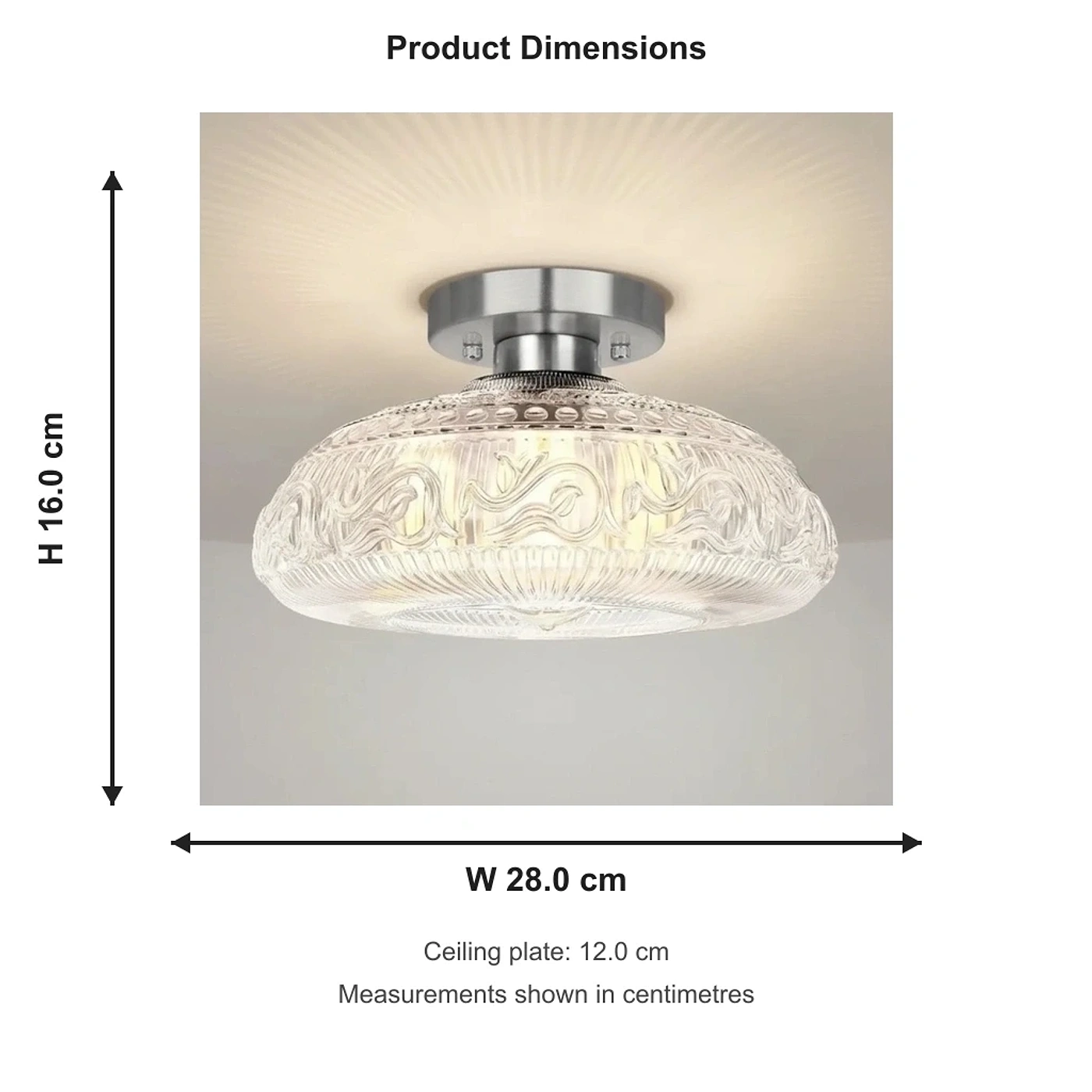 Jules ceiling light dimensions in centimetres