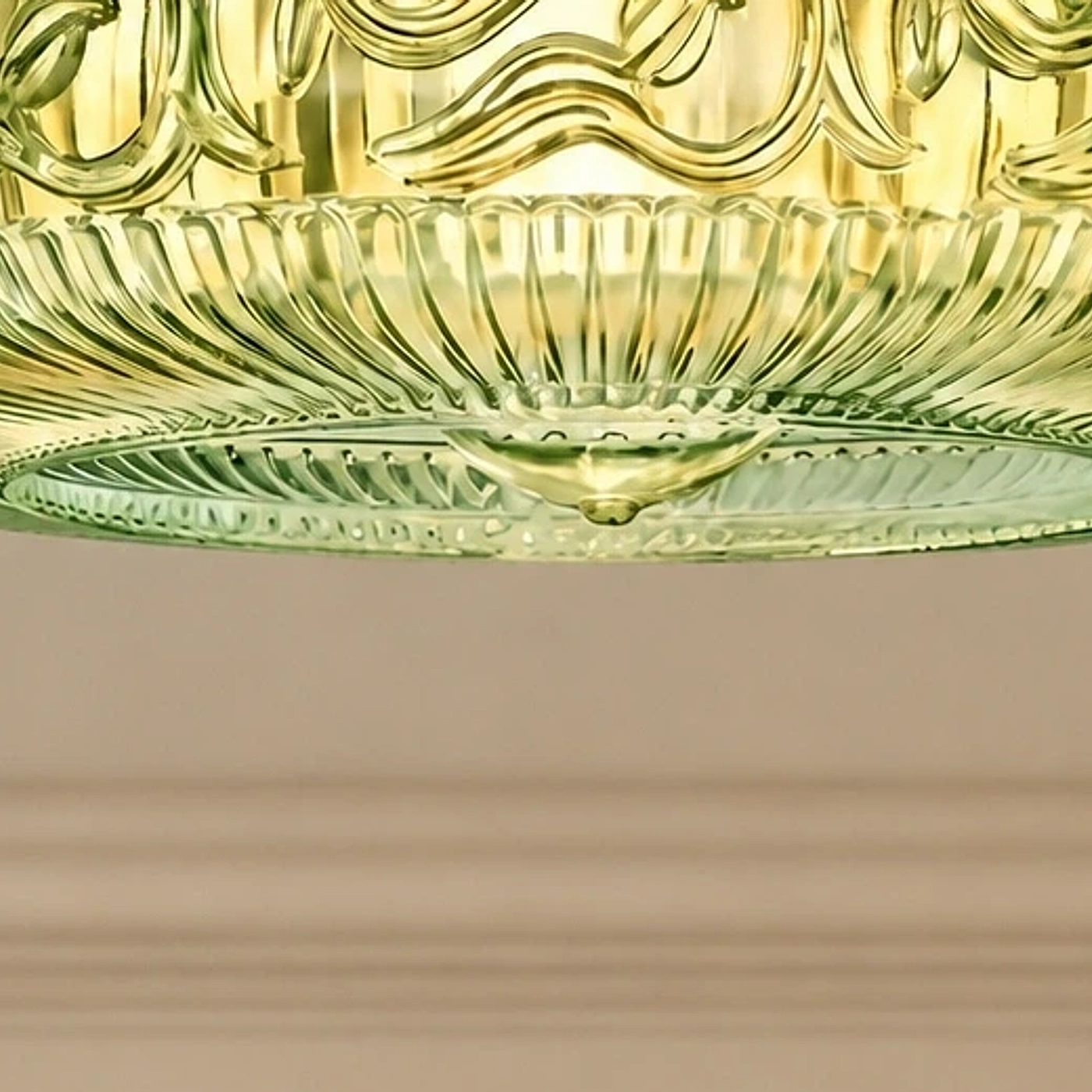 Pressed glass underside detail