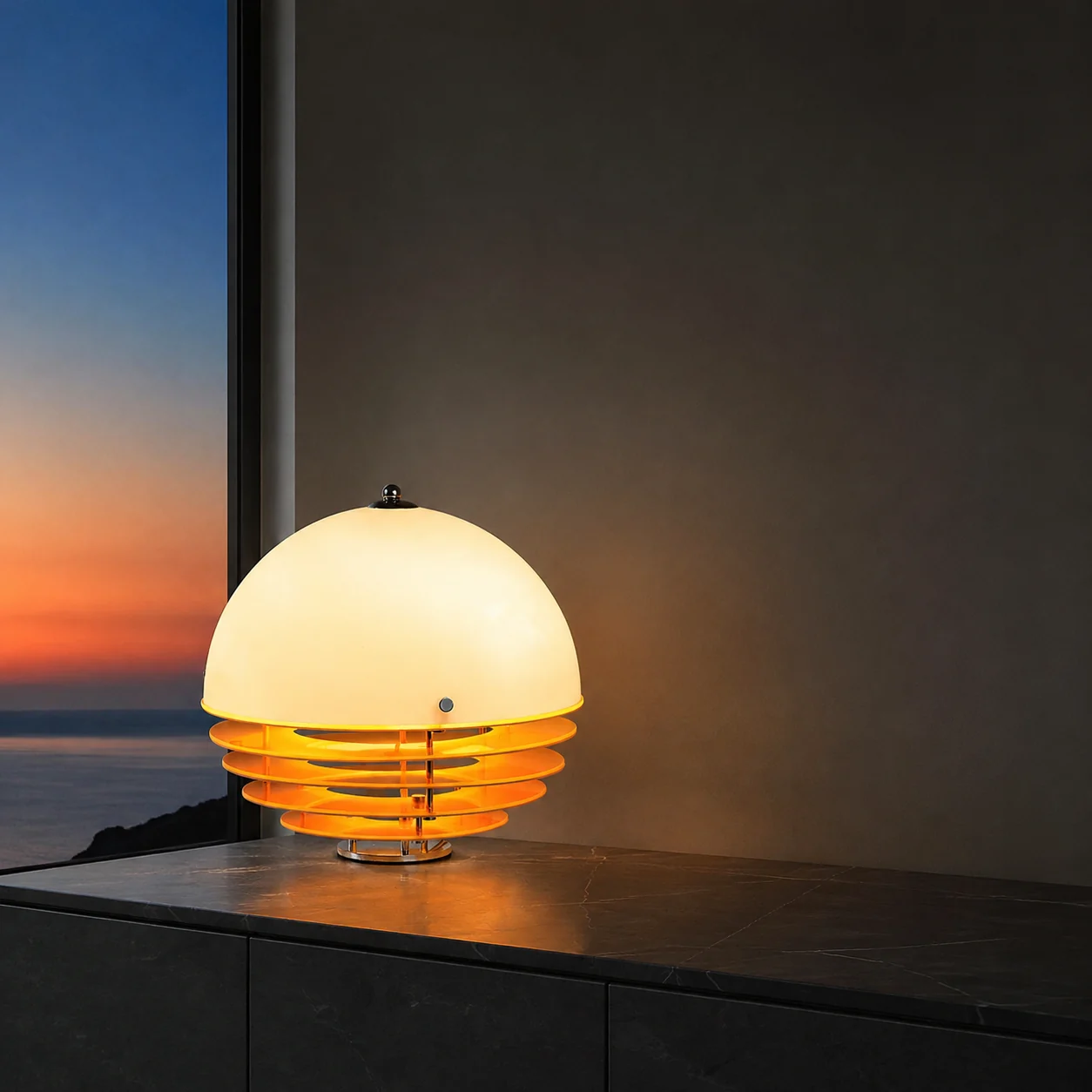Hugo Bauhaus Sunset Glass Table Lamp