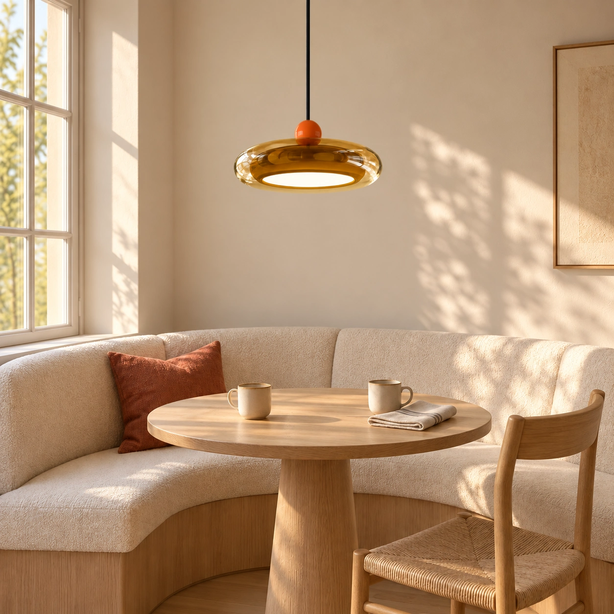 Colgante Pebble Glow sobre una banqueta