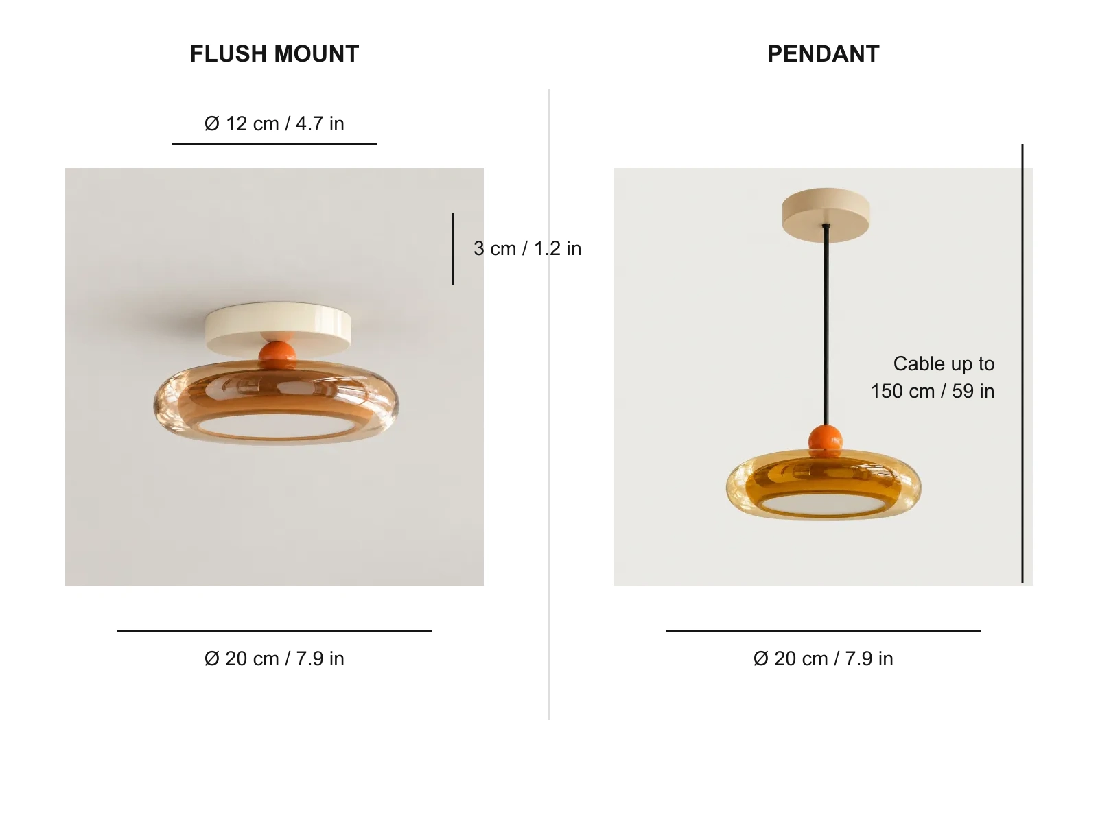 Dimensiones de Pebble Glow