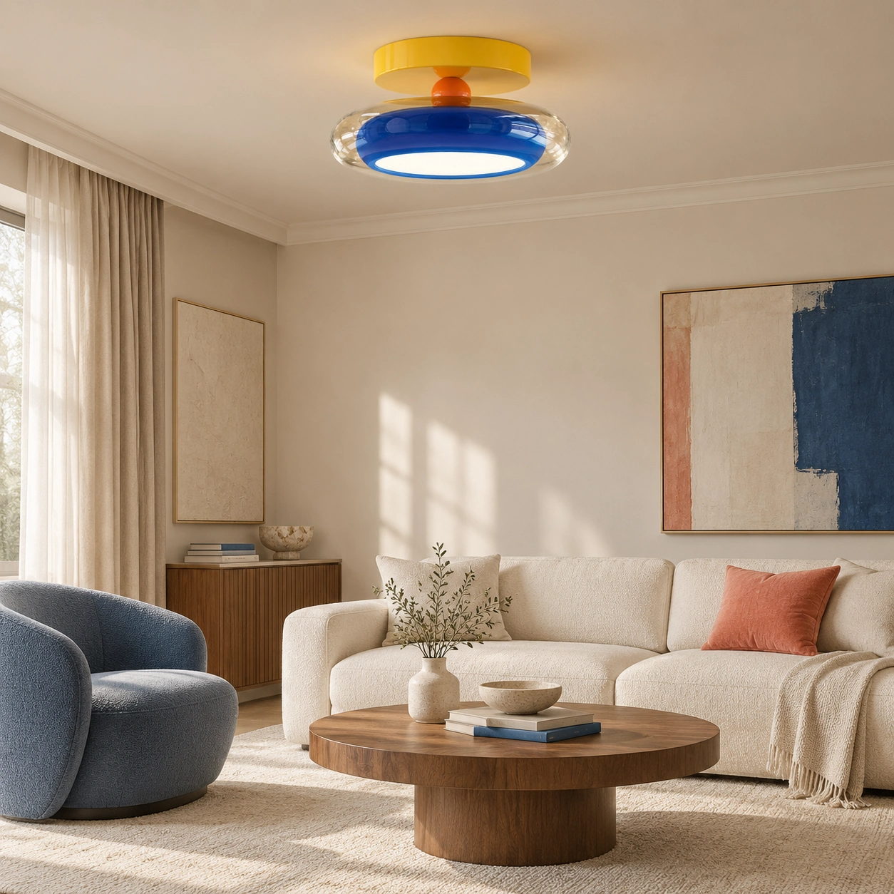 Montaje empotrado Pebble Glow en una sala de estar moderna