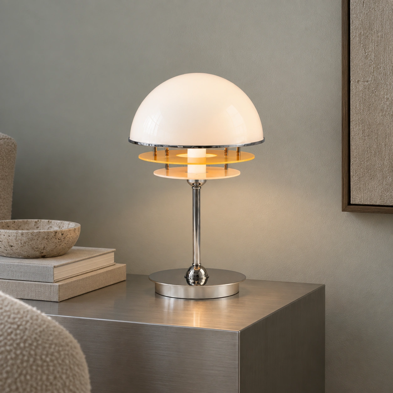White and orange Hugo lamp