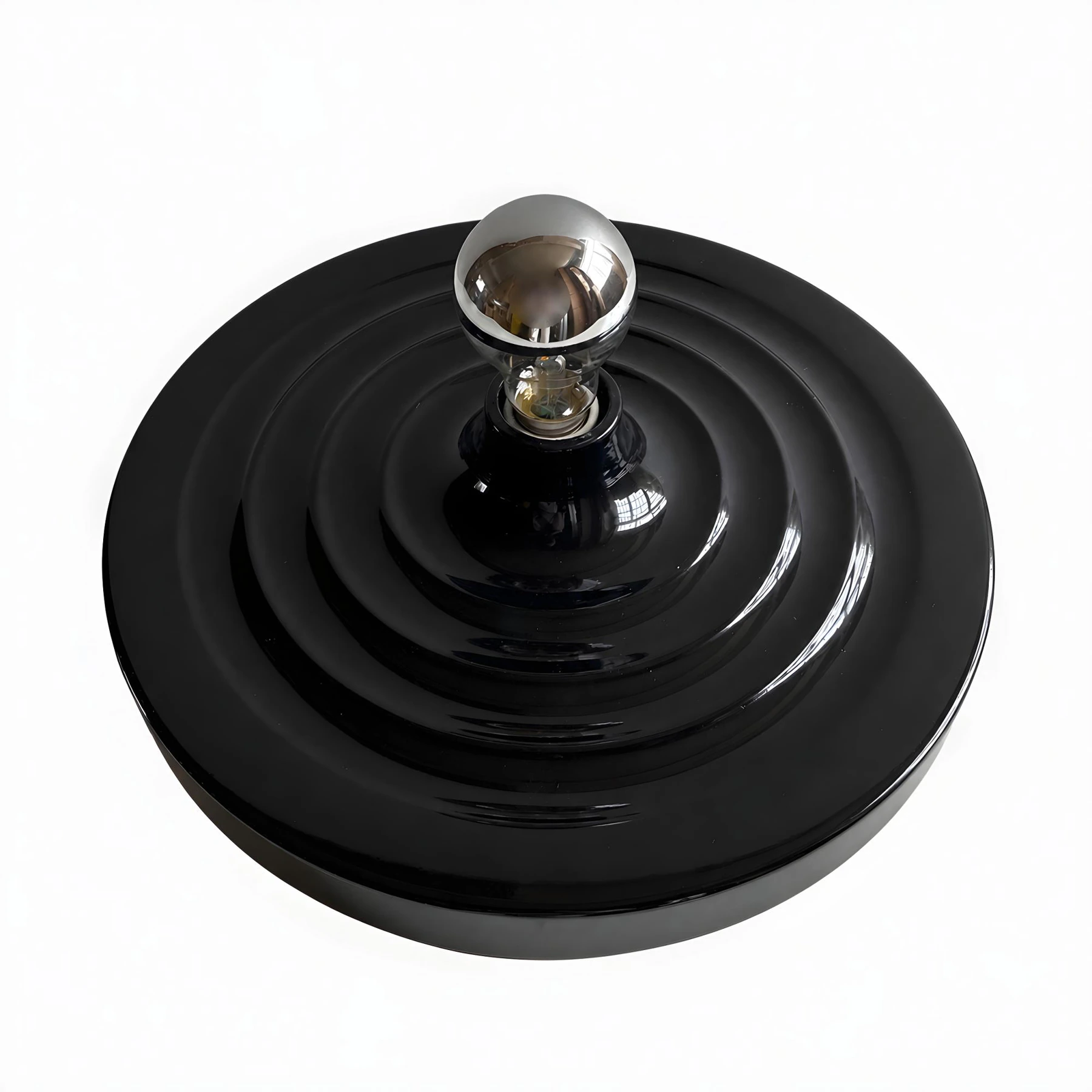 Orson Bauhaus Disc Wall & Ceiling Light ripple black