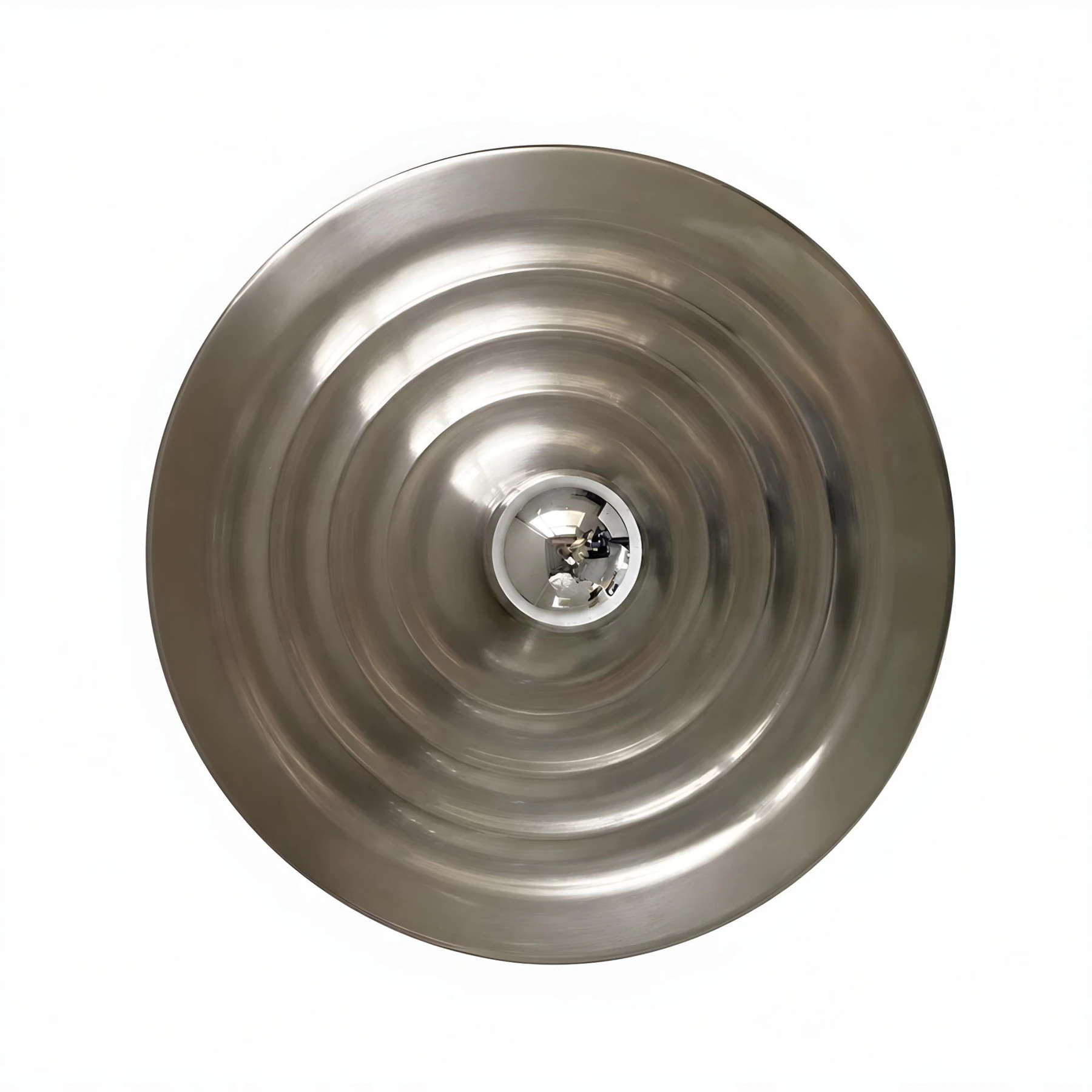 Orson Bauhaus Disc Wall & Ceiling Light ripple chrome