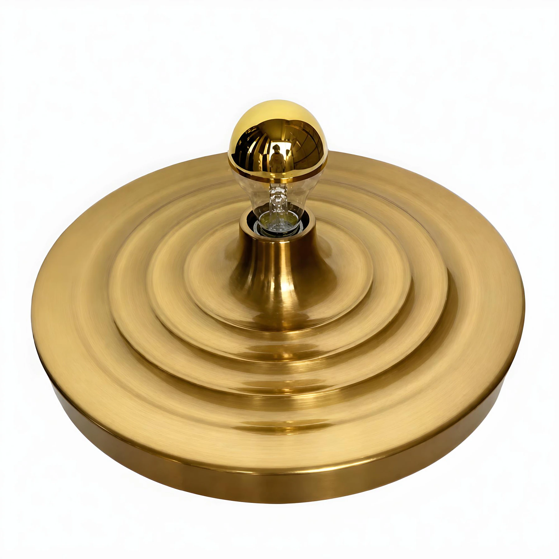 Orson Bauhaus Disc Wall & Ceiling Light ripple gold