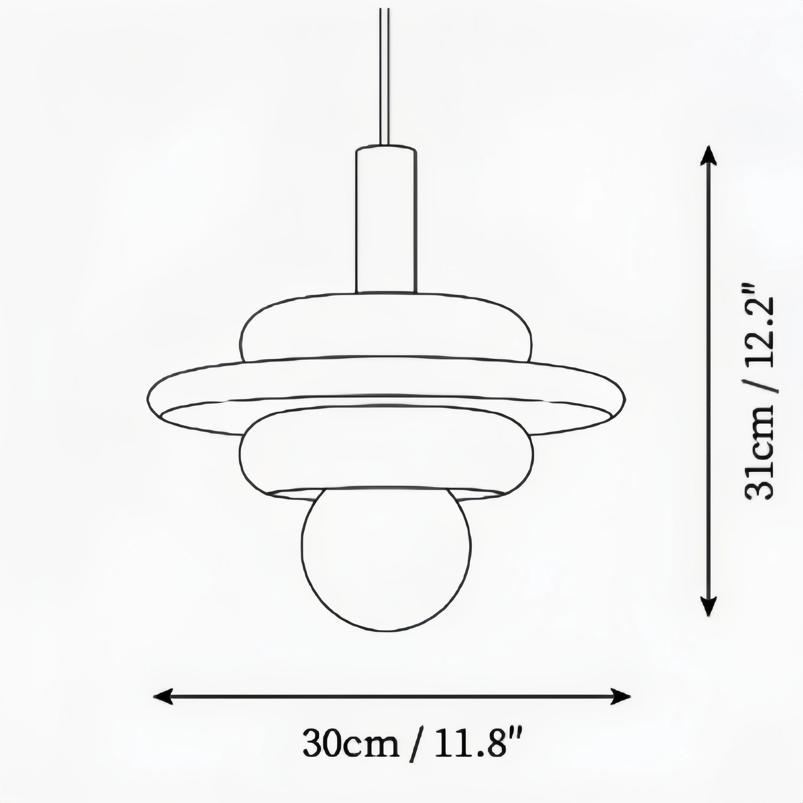 Elara large pendant dimensions