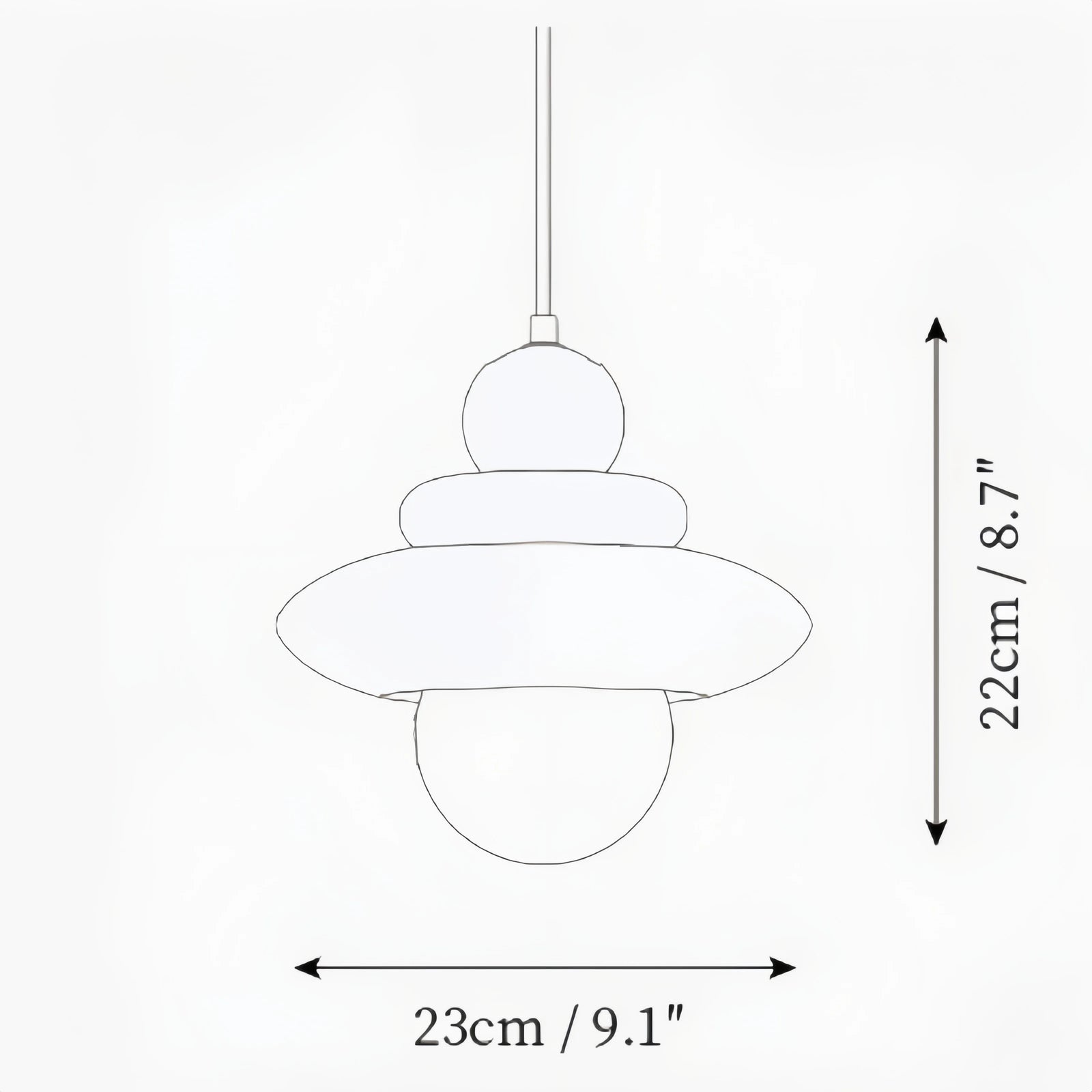 Elara compact pendant dimensions