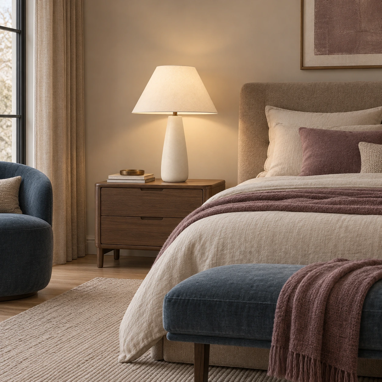 Marlow table lamp shown at room scale