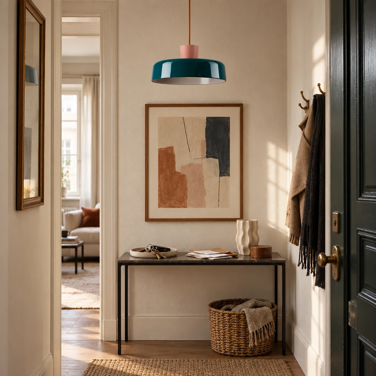Suki pendant lamp in a warm entry hall