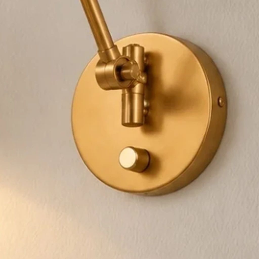 Round brass backplate detail