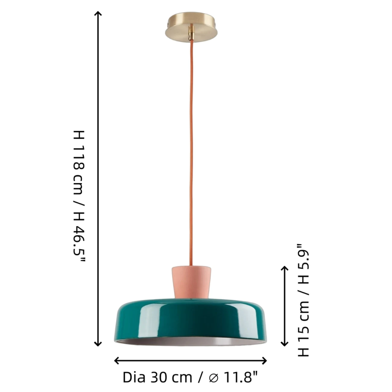 Suki pendant lamp dimension diagram