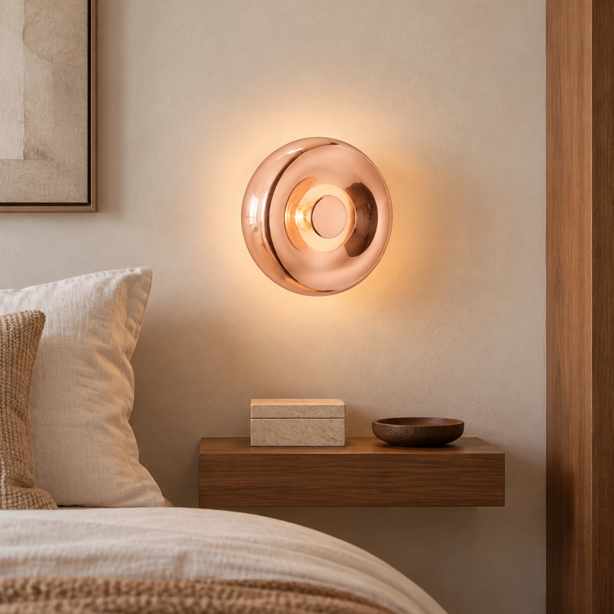 Rose gold bedroom scene
