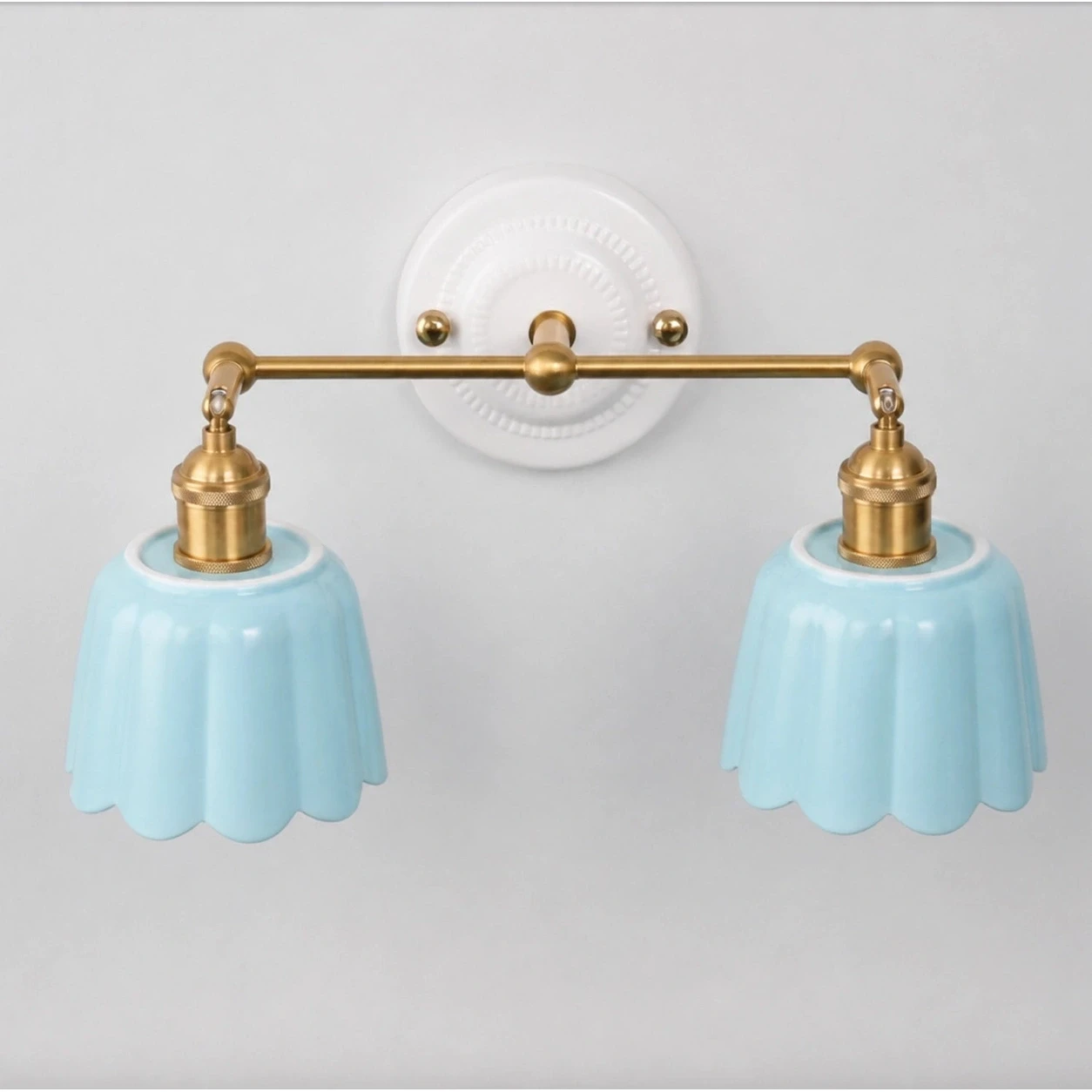 Fleur Vintage Petal Ceramic Vanity Light - sku blue 2