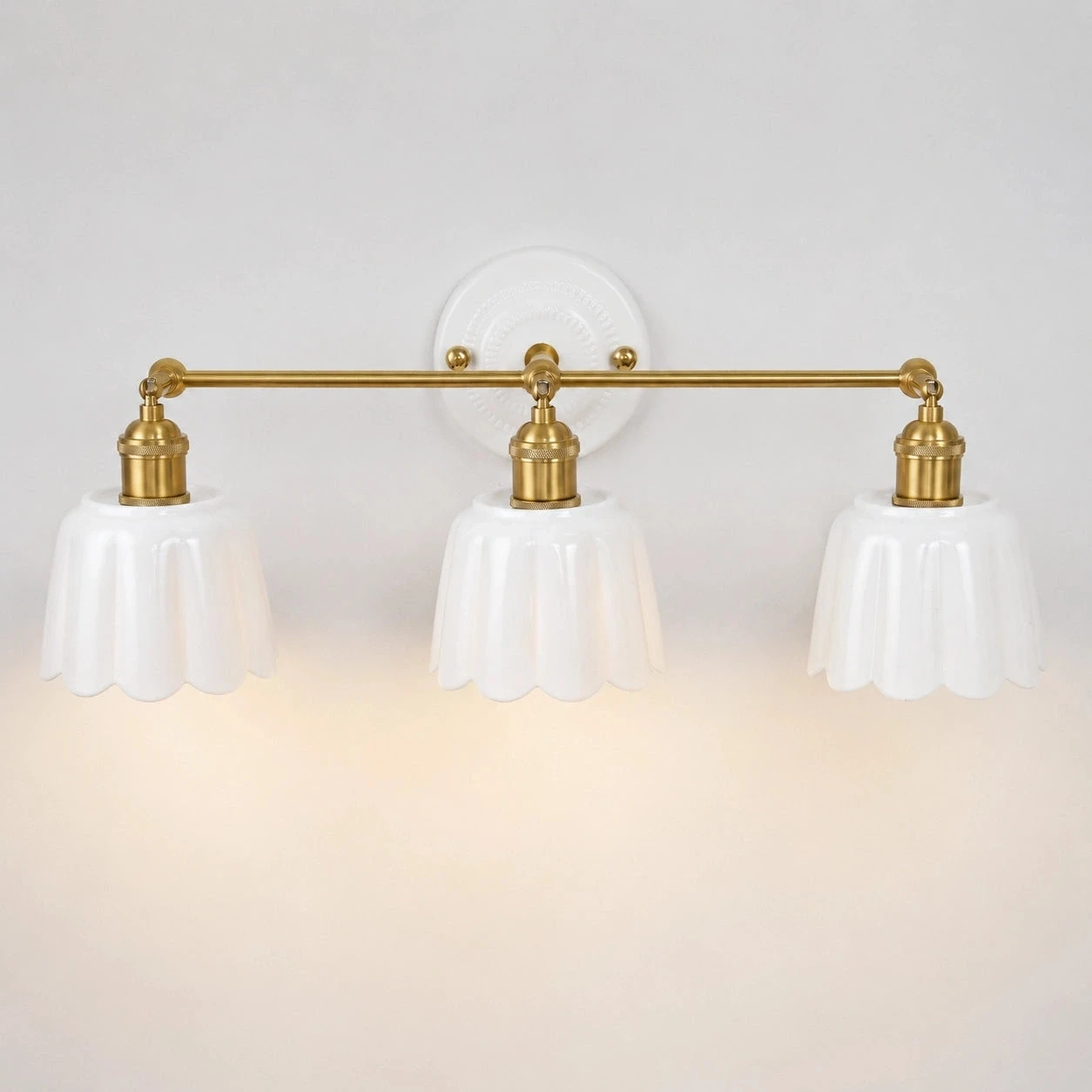 Fleur Vintage Petal Ceramic Vanity Light - sku white 3