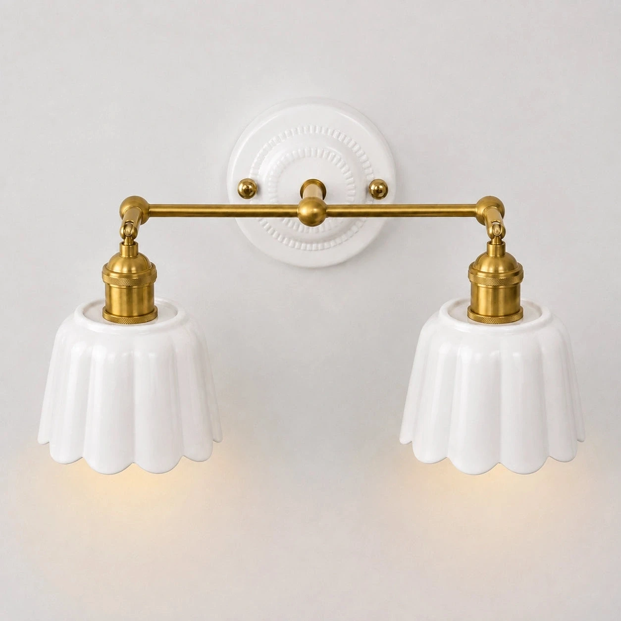 Fleur Vintage Petal Ceramic Vanity Light - sku white 2