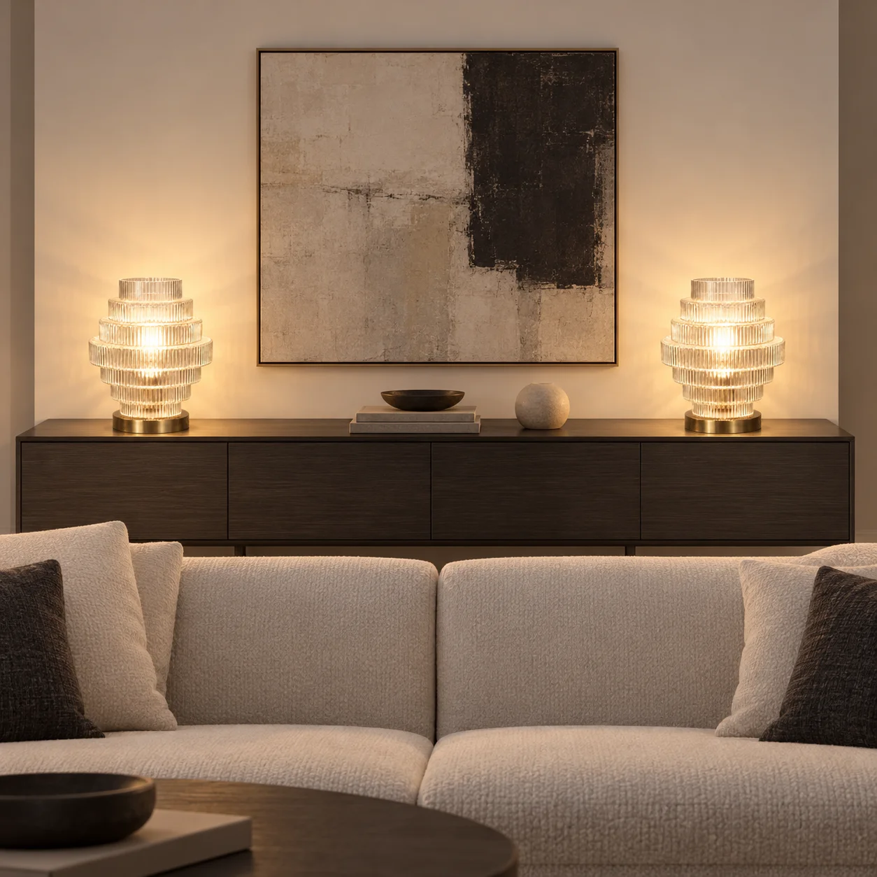 Florin Ribbed Glass Table Lamp product image