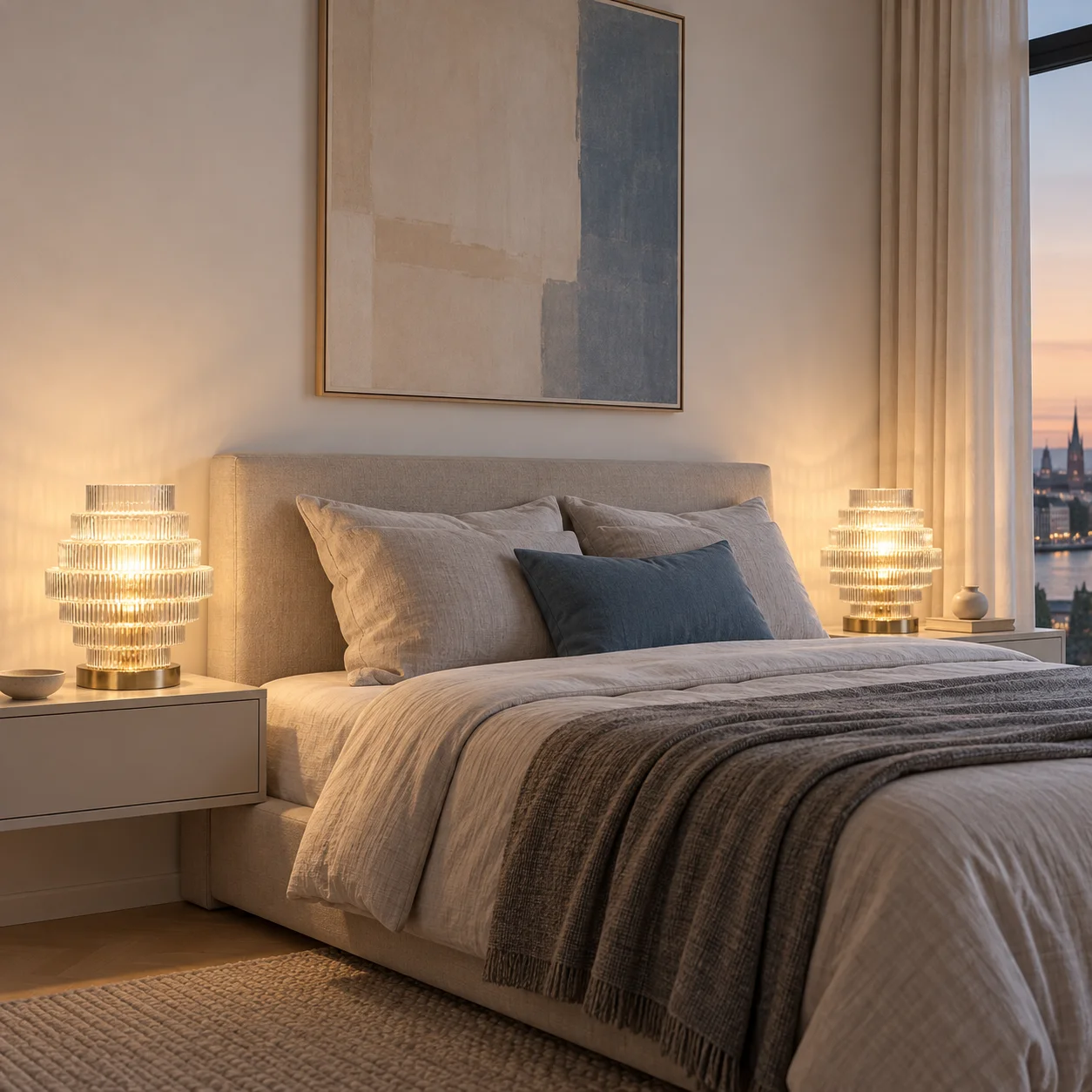 Florin Ribbed Glass Table Lamp product image