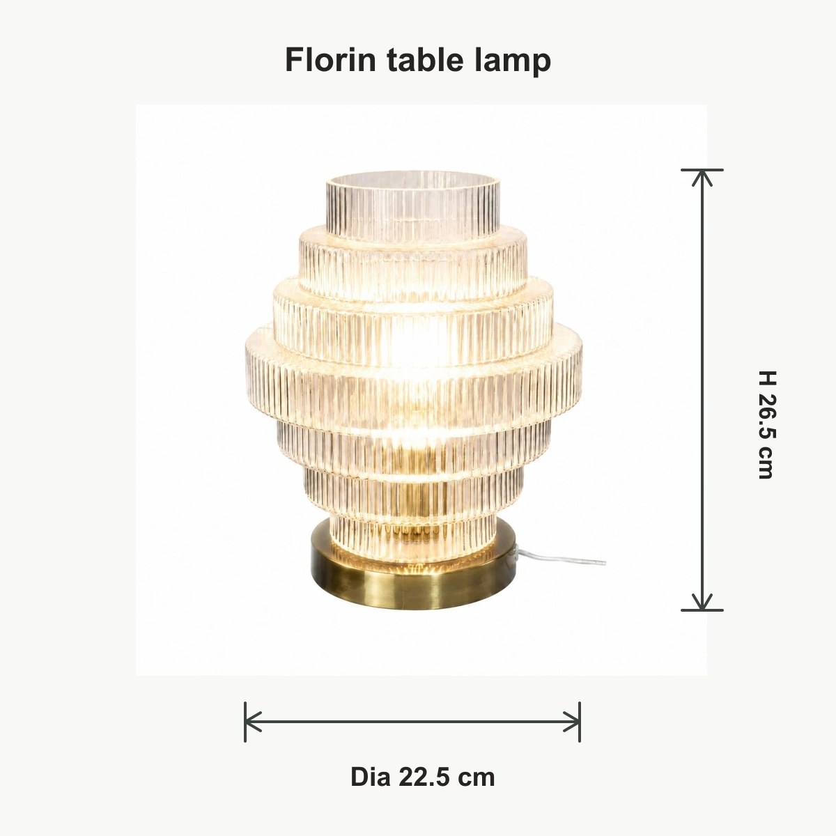 Florin Ribbed Glass Table Lamp product image