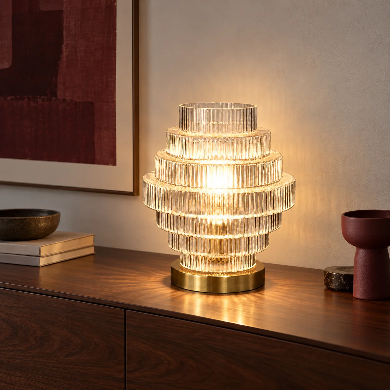Florin Ribbed Glass Table Lamp product image