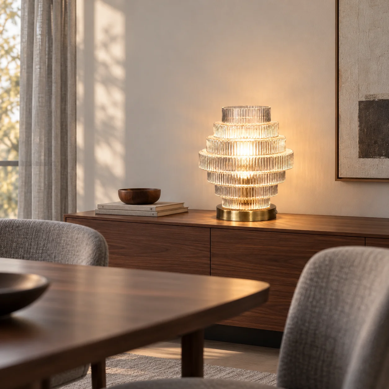 Florin Ribbed Glass Table Lamp product image