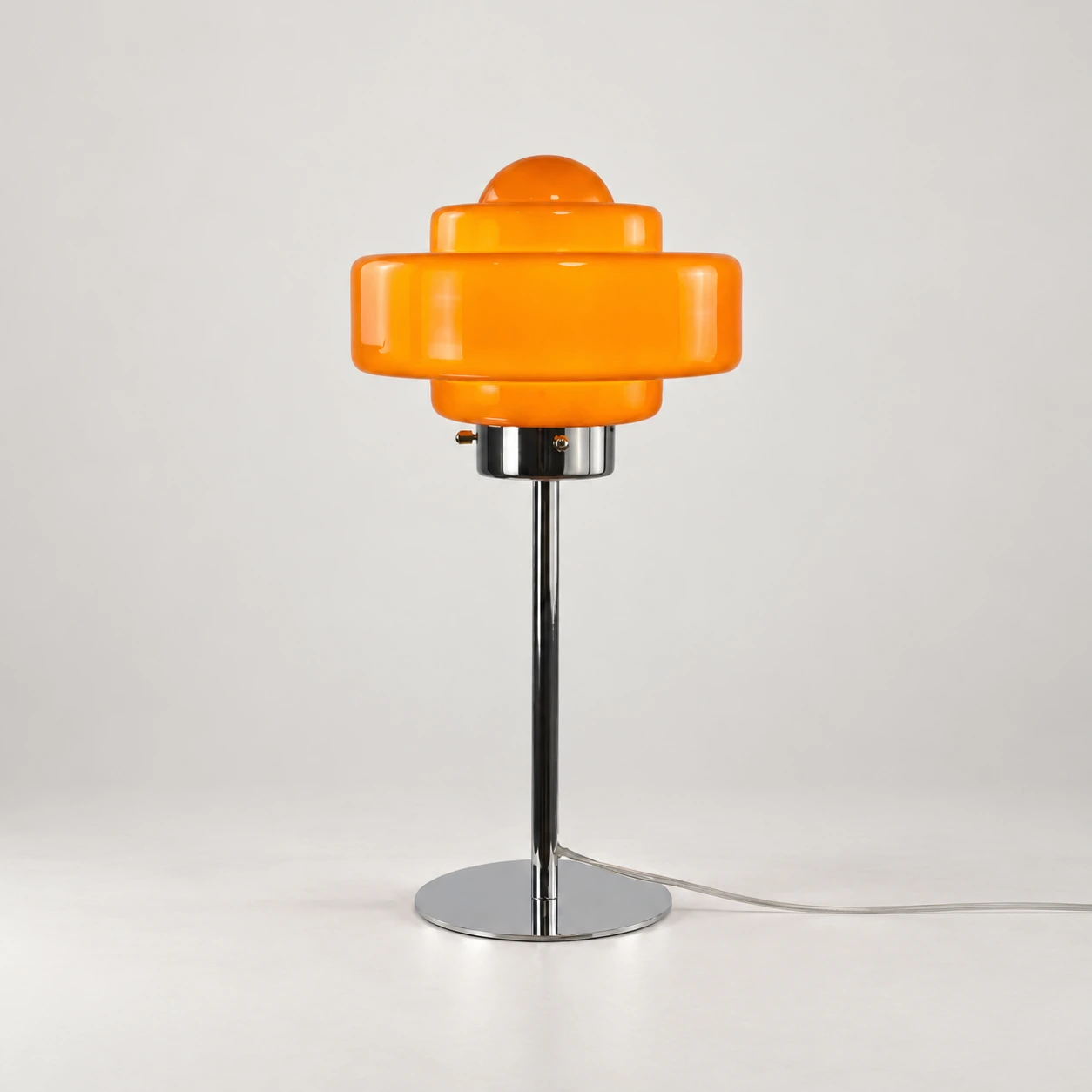 Orange and chrome table lamp