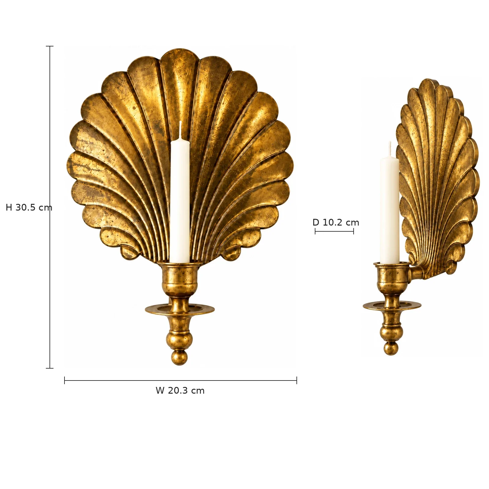 Width 20.3 cm, depth 10.2 cm, height 30.5 cm