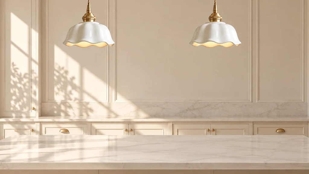 Two Florielle pendants above a kitchen island